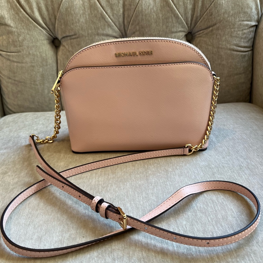 Michael Kors Blush Crossbody Bag with Gold Chain